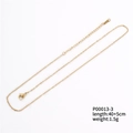 Goldene O-Kette mit Karabinerverschluss, Verlängerungskette und Längenangaben - Goldene feine Kette (P00013-3)