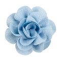 Detailed top view of a light blue bubble crepe handmade fabric flower with layered petals - No.17 Light Blue