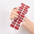 Detail of red glitter self-adhesive nail stickers with rhinestones model SS-024 - Red Glitter Rhinestone Style (SS-024)