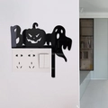 Black acrylic Halloween switch sticker featuring pumpkin ghost and BOO lettering decor - BOO Ghost Pumpkin(JM1102)
