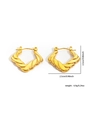 Gold Twisted Polygon Hoops ZJGE0277