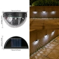 Solar outdoor wall light with semicircular black casing and radial fan light effect - Small/1LED/Black Shell/White Light