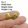 Makroansicht der 9x16mm Vintage-Gold-Anhänger mit Größenangabe und Relief-Details - 3# Sicheres Leben Tablette