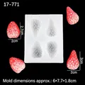 White silicone 4-slot strawberry mold for DIY resin, fondant, and chocolate crafts - 17-771 / Clear