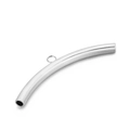 Distanziatore curvo in acciaio inossidabile argento con occhiello per la creazione di gioielli - Colore Acciaio 4x48mm Stile con 1 Anello (KLJ245-Z)