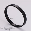 Detail of 8mm matte black stainless steel bangle featuring etched grid pattern - Men's Black
