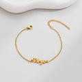 Minimalist gold stainless steel Virgo zodiac charm bracelet with adjustable lobster clasp - Virgo Gold
