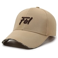 Khaki baseball cap with brown Ful embroidery and Sport lettering detail on the brim - One Size(Adjustable) / Khaki