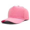 Classic five-panel baseball cap in vibrant pink cotton twill with curved brim - Pink
