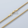 Minimalist 18k gold plated stainless steel wheat chain necklace with lobster clasp - Width 2.5mm Length 50cm / Gold