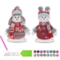 DIY Christmas snowman acrylic diamond painting kit with two figures and tool set - Snowman Set (Style 2)