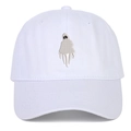 Berretto da baseball bianco in twill di cotone con ricamo fantasma per Halloween e sport - Regolabile / Bianco