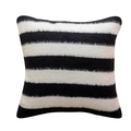 Luxury black and white striped pillow cover with a soft textured wool-like finish - Black Double-sided Striped Pillow Cover