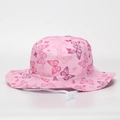 Détail d'un chapeau soleil rose pour enfant avec motif papillon et mentonnière ajustable - 52cm / Imprimé Papillon Rose (5#)