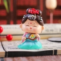 Traditional Tang Dynasty style doll holding a fan, pink top with green skirt desk stand - 1056-4A Holding Fan