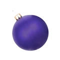 Purple inflatable Christmas ball ornament with smooth surface and gold cap hanging loop - Purple