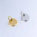 Detail of round stainless steel pendant charms in gold and silver for DIY jewelry - Round / Steel