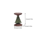 Brown and green resin Christmas tree candle holder with size 12x8.5x8.5cm on white background - Small (Green)