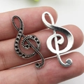 Antique and bright silver treble clef music note charms for DIY jewelry making - Music Note (15x33mm-2g)