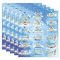 Detailed view of blue watercolor baby shower bear stickers for boy candy bar wrappers - QT881-5 Blue Bear Party / 5 Sheets/Set