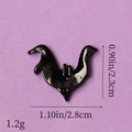 Glossy black bat resin charm for DIY Halloween headbands with precise measurements - Black Bat