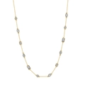 Collana bohémien dorata con perle d'acqua dolce, turchese e zirconi geometrici chiari - Zirconia Geometrica Multiforma / Oro