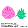 Pink silicone mold for seaweed shaped fondant and green leaf craft soap making results - Aquatic Plant Style (B911) / Pink