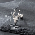 Gothic goat head stainless steel stud earring with screw ball back for cartilage piercing - Goat Head Style (S435)