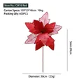Red 30cm artificial Christmas poinsettia flower for festive tree decoration - Red