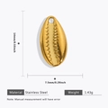 Gouden roestvrijstalen schelphanger 14mm met nauwkeurige afmetingen en details - Gouden Schelp Hanger Accessoire - 516
