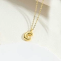 Minimalist 14K gold plated initial C pendant on a delicate cable chain necklace - Letter C / Gold