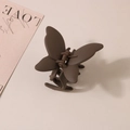 Matte finish butterfly hair claw clip in deep mocha brown color for women styling - Individual Packaging / Dark Brown