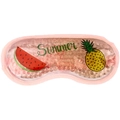 Gel bead eye mask with watermelon and pineapple prints for hot or cold therapy - Fruit Pink Ice Bead
