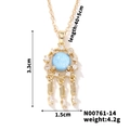Dettaglio della collana cielo stellato con dimensioni, peso e pendente a piuma d'oro - Acchiappasogni Dorato/N00761-14