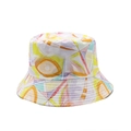 Tie-dye reversible bucket hat with colorful abstract watercolor print for outdoor sun protection - Colorful Watercolor Geometric (02)