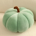 Soft light green corduroy pumpkin pillow with brown stem on a cozy fleece background - 18cm(0.15kg) / Green