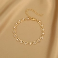 Elegant gold heart chain bracelet with white pearls and adjustable lobster clasp closure - Pearl Heart Link Bracelet