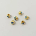 Blue heart enamel gold plated spacer beads for DIY jewelry making and bracelet charms - 7# Heart Bead 6mm / 1 Piece