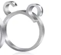 Minimalist silver cat-shaped adjustable ring with brushed metal texture for women - Smooth Double-headed Knitting Ring