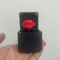 Scatola a sorpresa nera stampata in 3D con labbra rosse a molla per scherzi divertenti - Grande Scatola Sorpresa Labbra