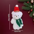 Portachiavi orsetto di peluche bianco natalizio con cappello rosso love e sciarpa 16cm - Stile catena a sfere (16 cm) / Orso bianco con sciarpa verde e cappello Love