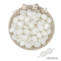 Weiße blumenförmige ABS-Perlen 12x14mm für DIY Schmuckherstellung Zubehör - Stil 65 12x14mm Cremeweiß 20g/Packung ca. 30 Stk.