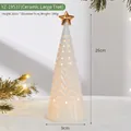Lighted white ceramic Christmas tree with gold star and warm glow, model YZ-19537 - Large Ceramic Tree (YZ-19537)