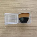 Detail of 55mm foundation brush with dense bristles and a clear portable storage case - Black + Lid - Mini