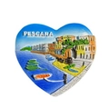 Heart-shaped 3D resin souvenir fridge magnet featuring Pescara Italy relief design - Pescara Heart Italy