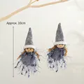 Christmas elf tree ornament with grey felt hat and blue tassel body, approx. 10cm - Two-Piece Set / Grey Long Hat Girl