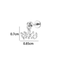 Silver marquise cut zircon crown labret stud piercing jewelry, 0.7cm x 0.85cm size - Crown (2635-1) / Silver