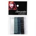 Glitter wavy bobby pins in white grey blue and black metal set for girls - S199-8 [5.1cm 20Pcs Set - Grey/Blue/Black/White]