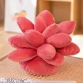 Pink succulent plush pillow shaped like Echeveria plant for home decoration gift - 25cm / Red