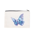 Canvas storage pouch with artistic purple watercolor butterfly print and zipper - Watercolor Butterfly
